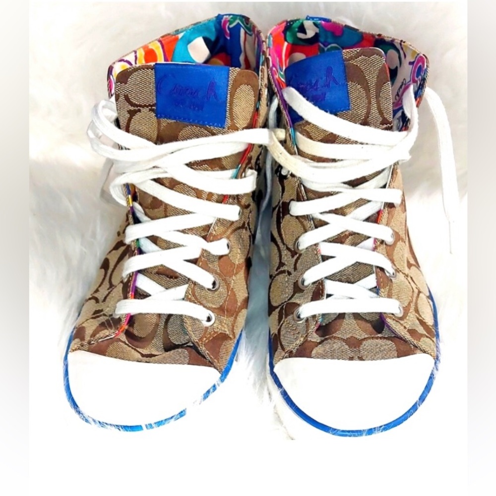 Coach Bonney High Top Signature Print Sneakers